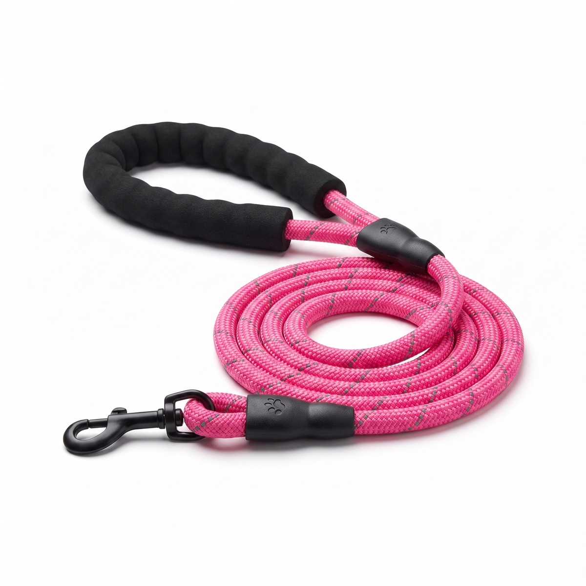 Laisse Chien Nylon Réfléchissante – Poignée Confort