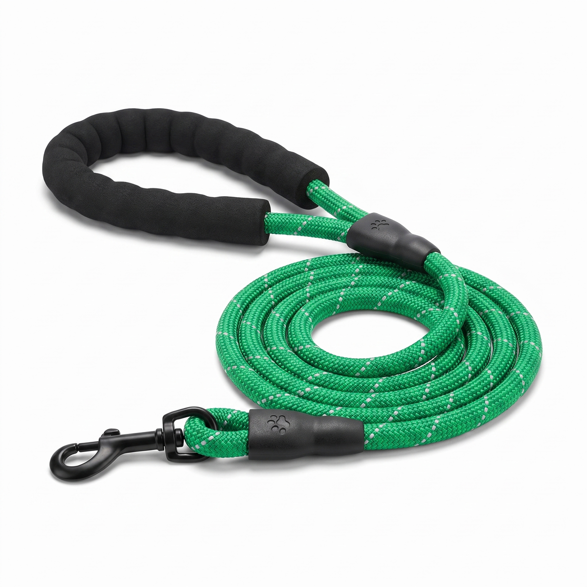 Laisse Chien Nylon Réfléchissante – Poignée Confort