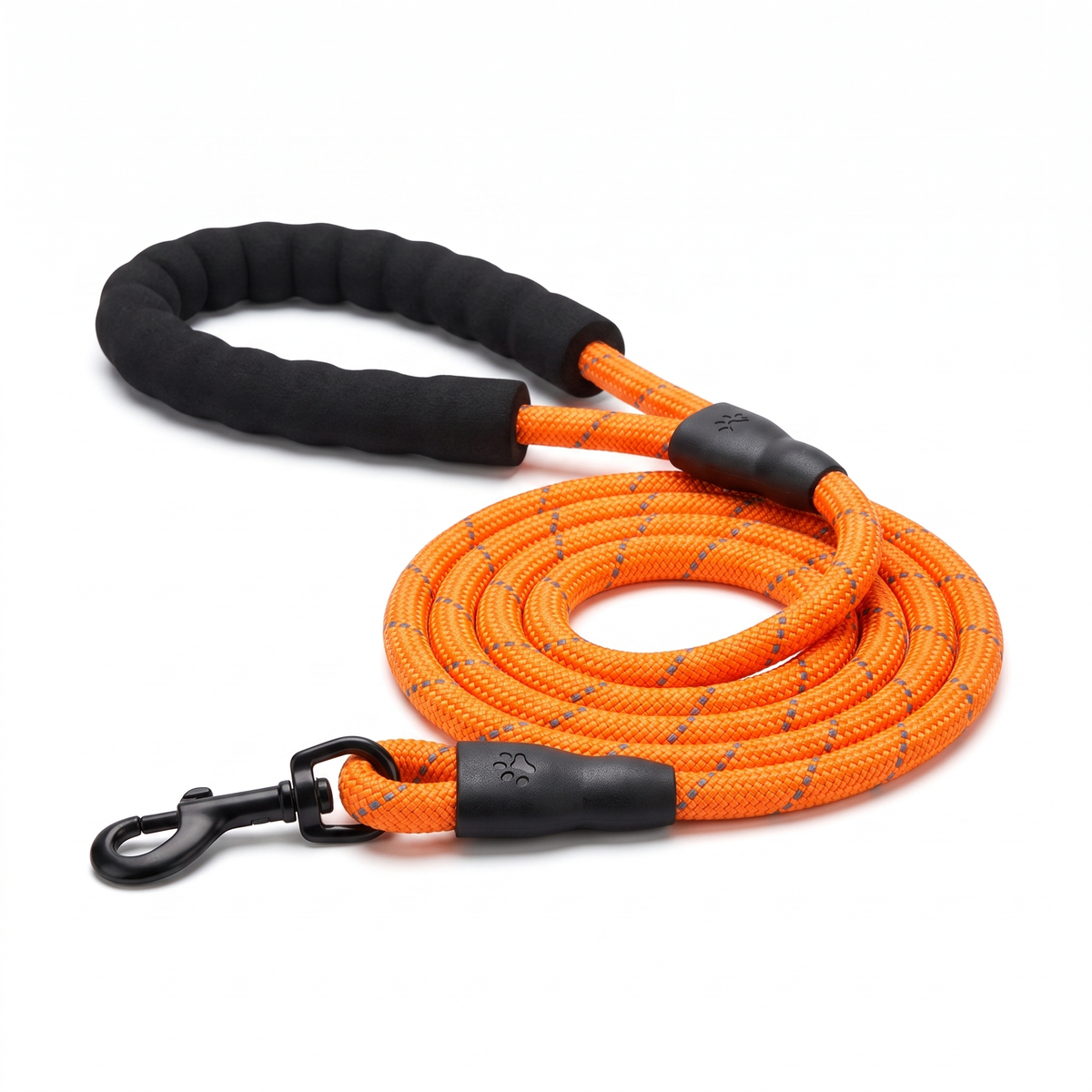 Laisse Chien Nylon Réfléchissante – Poignée Confort